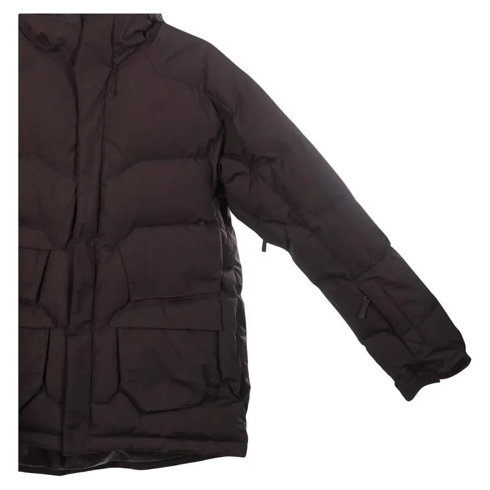 The North Face Down 600 Puffer Jacket Men XXL Brown Full Zip Hooded Recco